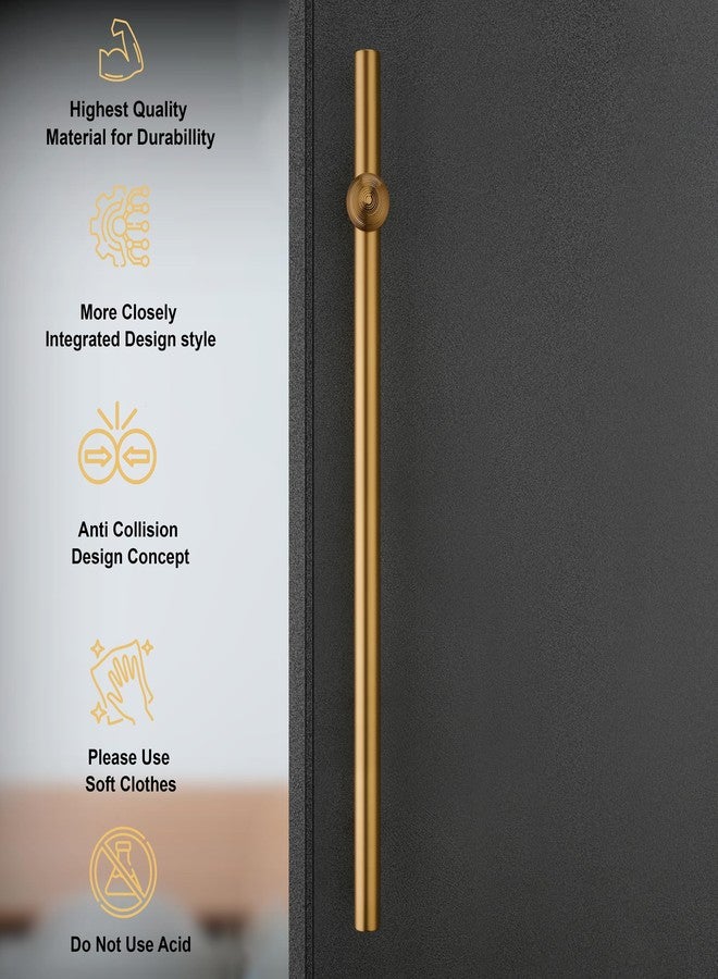 LAPO مقبض باب لابو شديد التحمل من الفولاذ المقاوم للصدأ 304، مقاس 36 بوصة، مطلي بالذهب بتقنية PVD، مناسب للأبواب الرئيسية | المسافة بين فتحتي المقبض 26 بوصة | ضمان 3 سنوات - عبوة من قطعة واحدة - Image 4